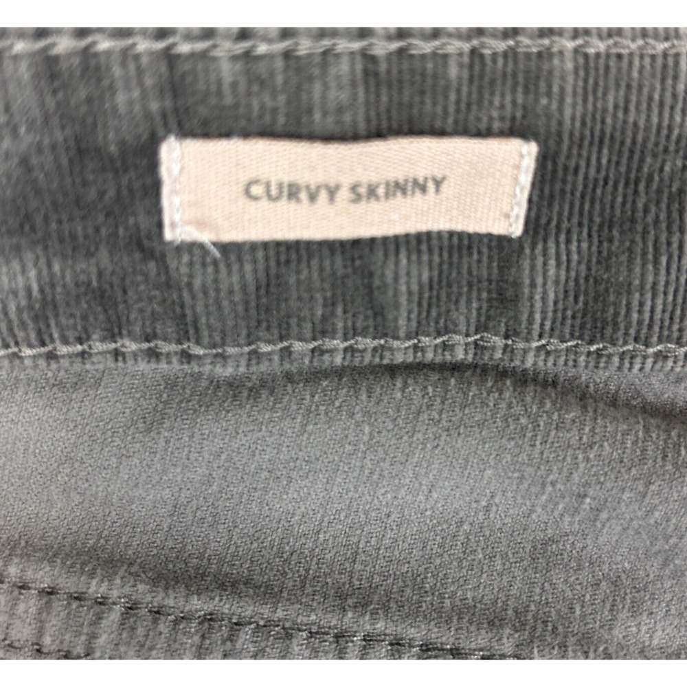 LOFT Womens 6 Gray Corduroy Curvy Skinny Stretch Pants Career Boho College Y2K - Picture 9 of 13